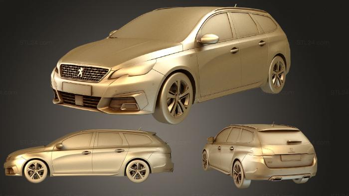 Автомобили и транспорт (Peugeot 308 SW 2019, CARS_3007) 3D модель для ЧПУ станка